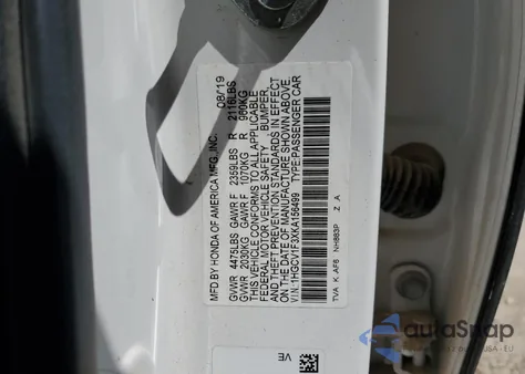 2019 Honda Accord Sport из США, поврежденный, VIN 1HGCV1F3XKA156499